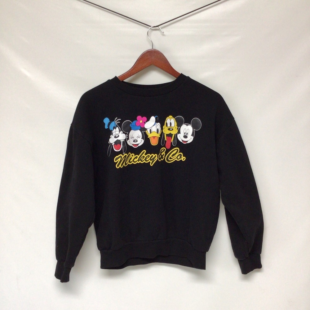 Mickey & Co Sweatshirt Black Size Medium Vintage Style Modern Era